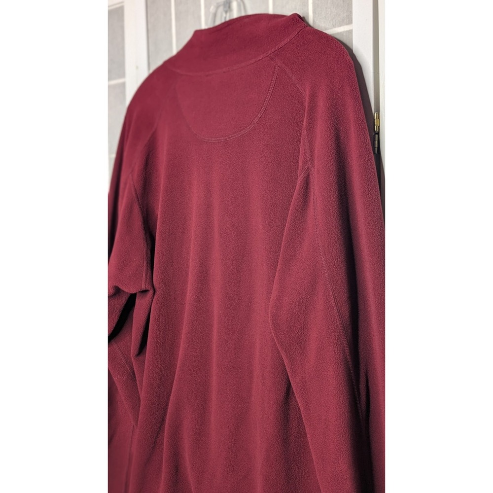 LL Bean Men's Sweater Large Fleece Pockets 1/4 Zip Pullover Outdoors Hiking Red - Picture 4 of 8